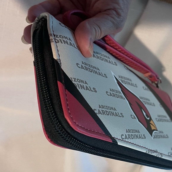 NFL Arizona Cardinals Wallet Clutch Black Red Cream NWOT - Picture 12 of 16